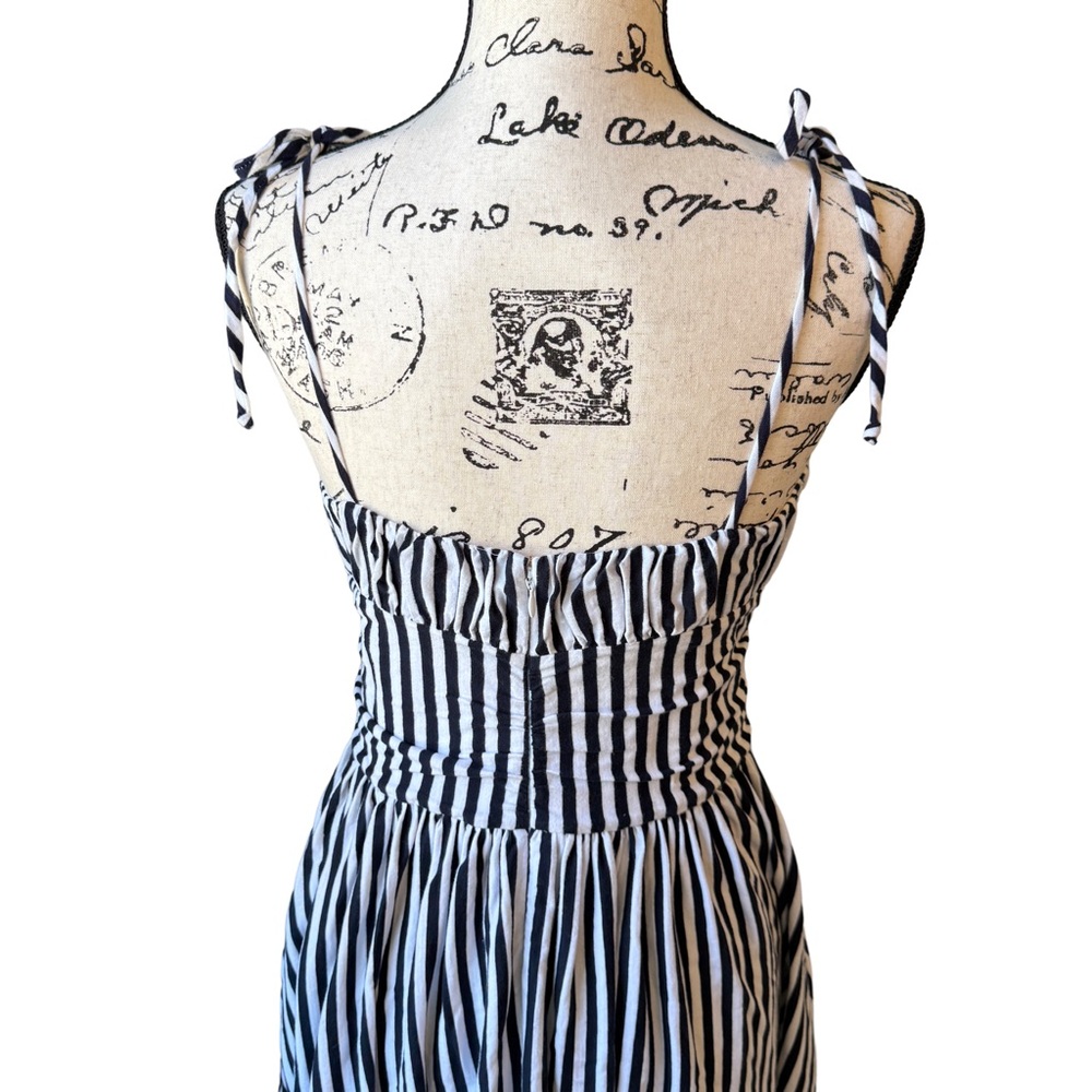 M.D.S. Stripes Charlotte Cami Midi Dress Size 1 Excellent Condition Navy & White - Picture 5 of 10